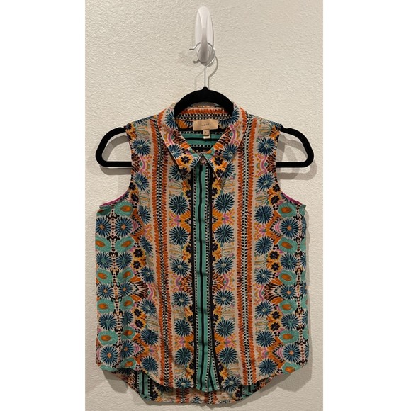 KACHEL Multicolor Sleeveless Anthropologie Blouse - Picture 1 of 3